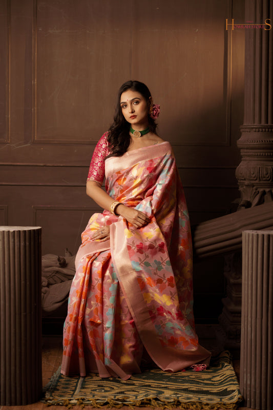 Elegant Linen Silk Saree – Lightweight & Graceful