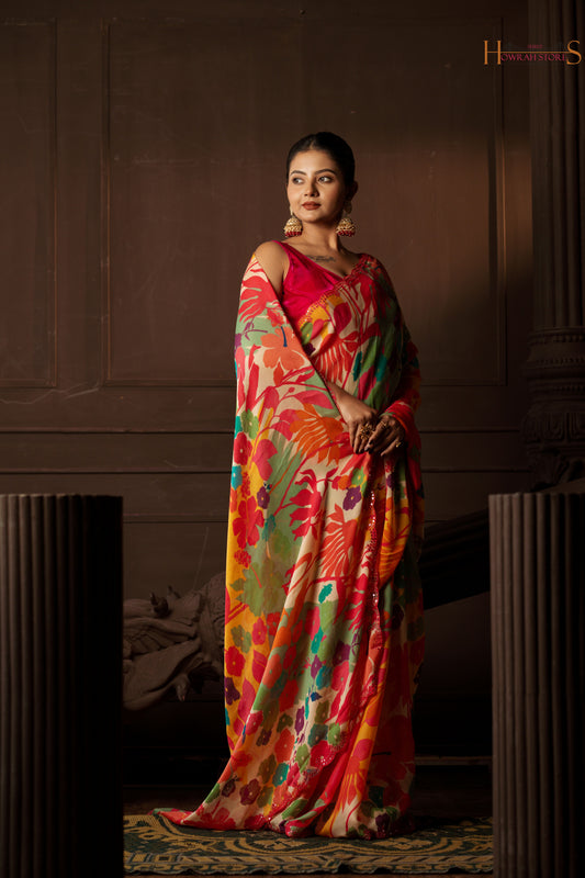 Designer Chiffon Saree – Sheer Elegance & Grace