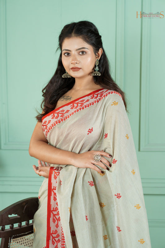 Bengal Khadi Cotton Saree – Timeless & Elegant
