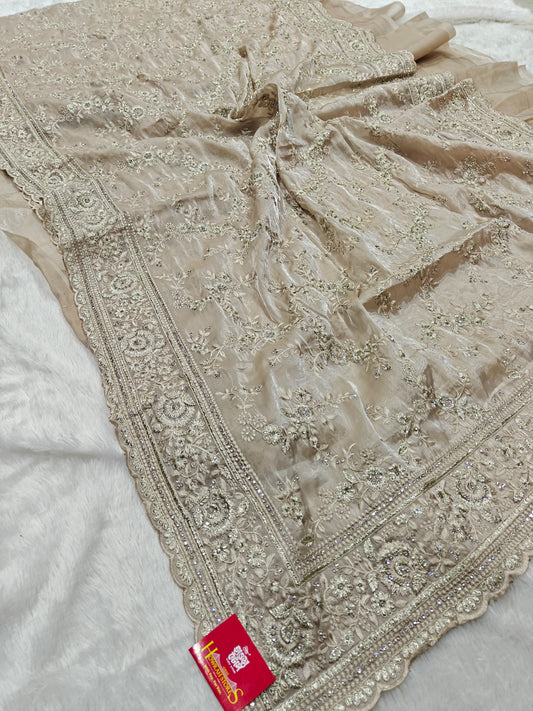 Pure Organza Embroidery Silk Saree – Light, Luxe & Elegant