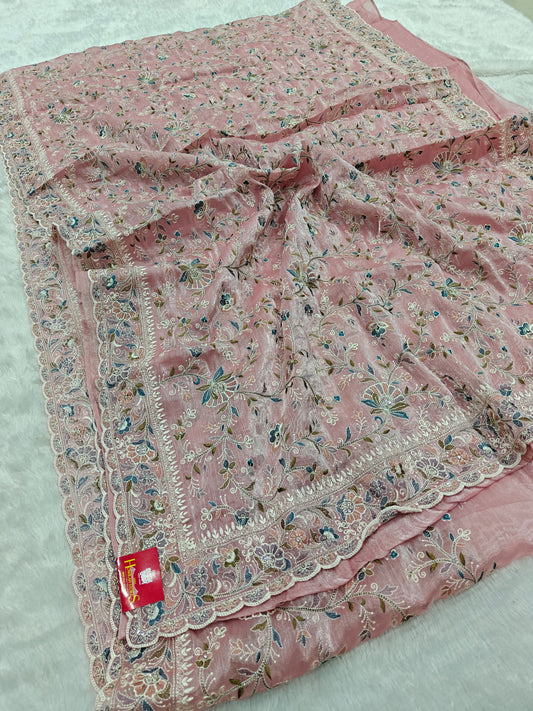 Meenakari Tissue Designer Saree – Glamour in Every Thread