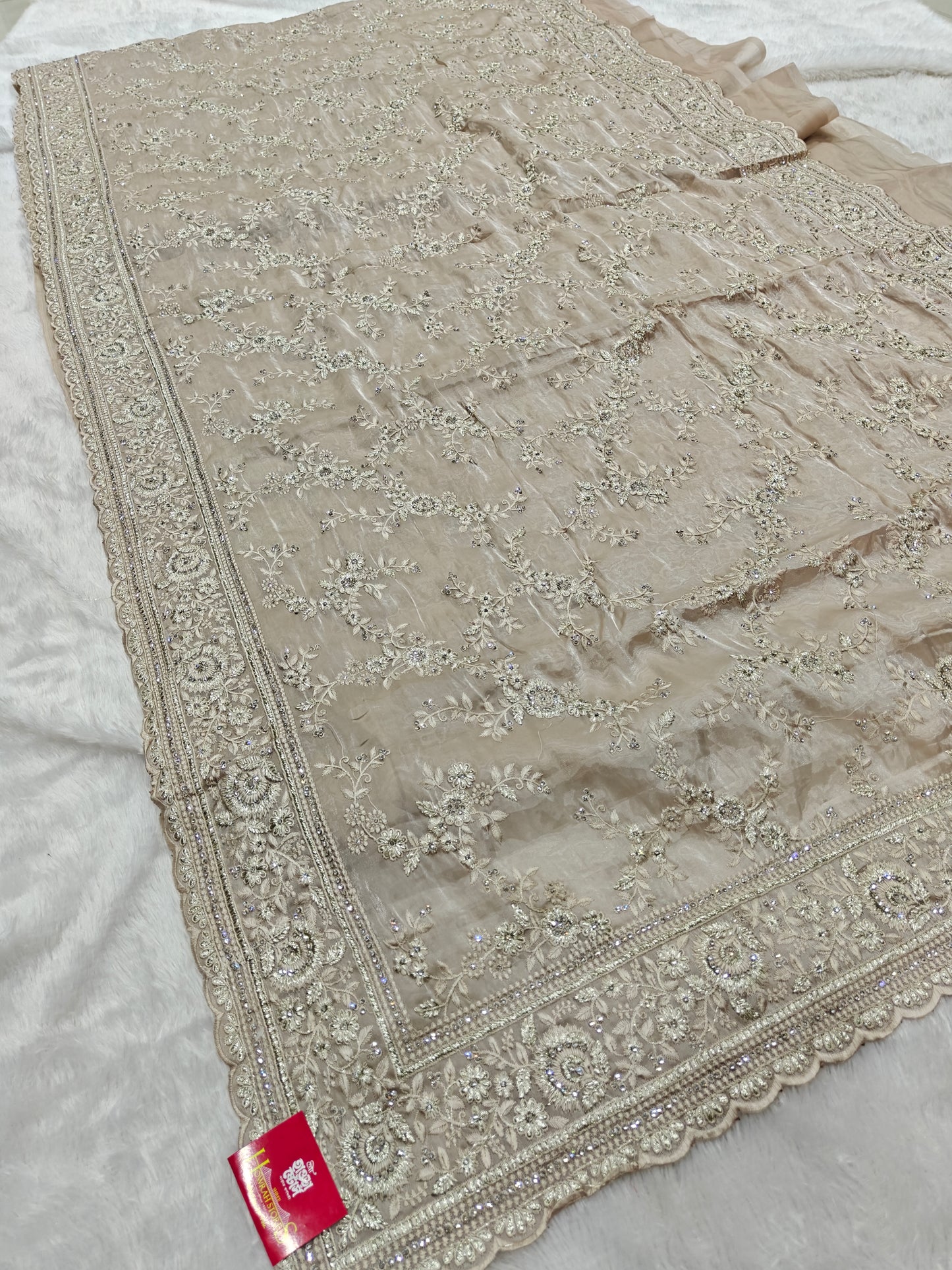 Pure Organza Embroidery Silk Saree – Light, Luxe & Elegant