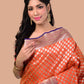 Fiery Orange Banarasi Silk Saree with Blouse Piece