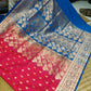 Royal Rendezvous: Where Sapphire Meets Blush in Woven Silk