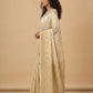Dhakai Jamdani Saree with Bomkai-Style Border in Cream Gold