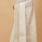 Dhakai Jamdani Saree with Bomkai-Style Border in Ivory