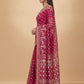 Dhakai Jamdani Saree with Bomkai-Style Border in Rani Pink