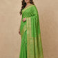 Traditional Dhakai Jamdani Saree in Parrot Green