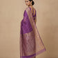 Traditional Dhakai Jamdani Saree in Purple Violet