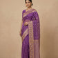 Traditional Dhakai Jamdani Saree in Purple Violet