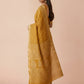 Hand Block Print Chanderi Cotton Silk Saree in Mustard