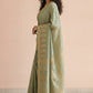 Hand Block Print Chanderi Cotton Silk Saree in Sage