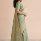 Hand Block Print Chanderi Cotton Silk Saree in Sage