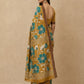 Hand Batik Chanderi Cotton Silk Saree in Mustard Teal