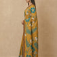 Hand Batik Chanderi Cotton Silk Saree in Mustard Teal
