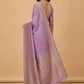 Water Zari Butta Khaddi Crepe Silk Saree with Rich Zari Pallu in Lilac