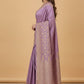 Water Zari Butta Khaddi Crepe Silk Saree with Rich Zari Pallu in Lilac