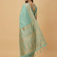 Water Zari Butta Khaddi Crepe Silk Saree with Rich Zari Pallu in Mint