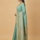 Water Zari Butta Khaddi Crepe Silk Saree with Rich Zari Pallu in Mint