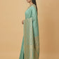 Water Zari Butta Khaddi Crepe Silk Saree with Rich Zari Pallu in Mint