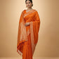 Water Zari Butta Khaddi Crepe Silk Saree with Rich Zari Pallu in Orange
