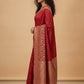 Water Zari Butta Khaddi Crepe Silk Saree with Rich Zari Pallu in Red