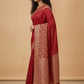Water Zari Butta Khaddi Crepe Silk Saree with Rich Zari Pallu in Red