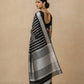 Printed Chanderi-Style Cotton Silk Saree in Black White