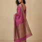Printed Chanderi-Style Cotton Silk Saree in Magenta