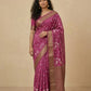 Printed Chanderi-Style Cotton Silk Saree in Magenta