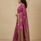 Printed Chanderi-Style Cotton Silk Saree in Magenta