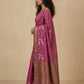 Printed Chanderi-Style Cotton Silk Saree in Magenta