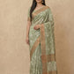 Printed Chanderi-Style Cotton Silk Saree in Sage