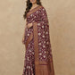 Printed Chanderi-Style Cotton Silk Saree in Wine