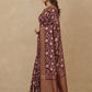 Printed Chanderi-Style Cotton Silk Saree in Wine