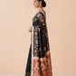 Printed Murshidabad Pure Silk Saree in Black