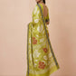 Printed Murshidabad Pure Silk Saree in Lime