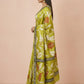 Printed Murshidabad Pure Silk Saree in Lime
