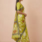 Printed Murshidabad Pure Silk Saree in Lime