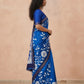 Printed Murshidabad Pure Silk Saree in Royal Blue