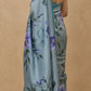 Hand-Painted Murshidabad Pure Silk Saree with Acid Discharge Art in Blue Orchid