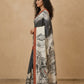 Hand-Painted Murshidabad Pure Silk Saree with Acid Discharge Art in Cityscape