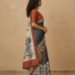 Hand-Painted Murshidabad Pure Silk Saree with Acid Discharge Art in Cityscape