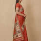 Swarnachuri Print Murshidabad Pure Silk Saree in Brick Red