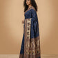 Swarnachuri Print Murshidabad Pure Silk Saree in Navy