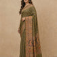 Swarnachuri Print Murshidabad Pure Silk Saree in Olive