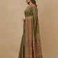 Swarnachuri Print Murshidabad Pure Silk Saree in Olive