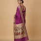 Swarnachuri Print Murshidabad Pure Silk Saree in Purple Magenta