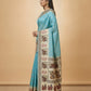 Swarnachuri Print Murshidabad Pure Silk Saree in Sky Blue