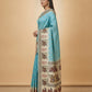 Swarnachuri Print Murshidabad Pure Silk Saree in Sky Blue